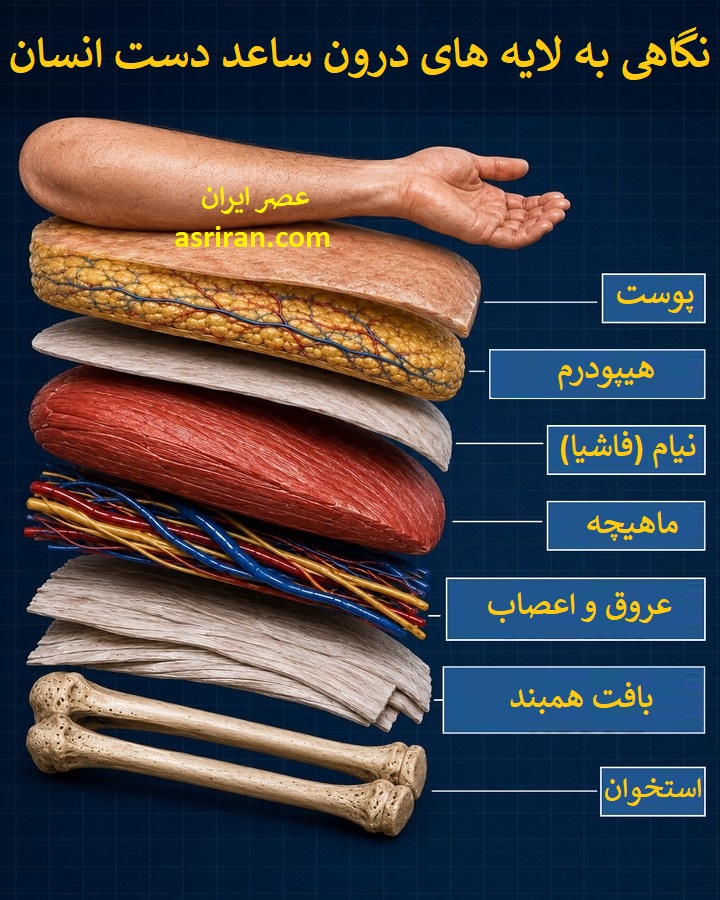 اینفوگرافیک معرفی لایه های ساعد انسان